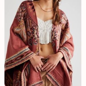 Free People Valley View Cozy Poncho
